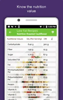 Low Fat Recipes Lose Belly Fat android App screenshot 1